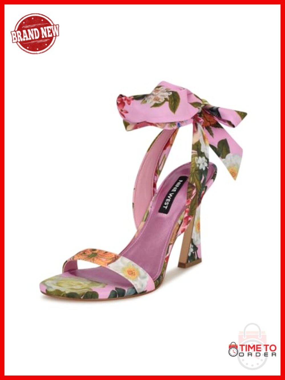 Nine West Fabric Gladiator Heeled Sandals Ankle Wrap Dressy